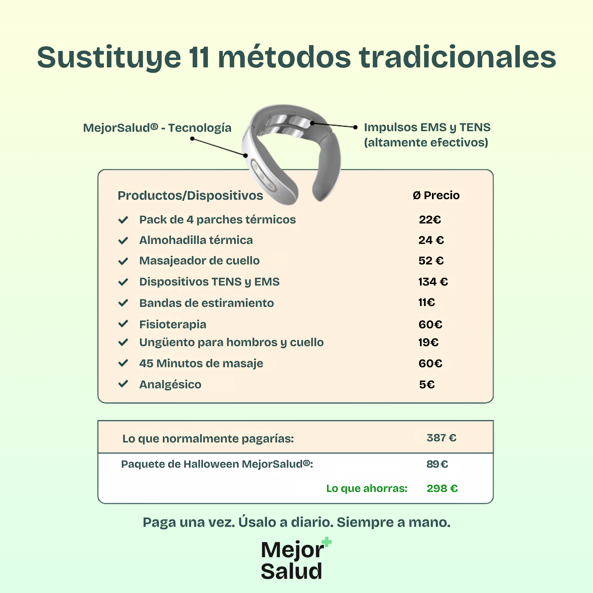 MejorSalud® Solución 11-en-1 para el cuello